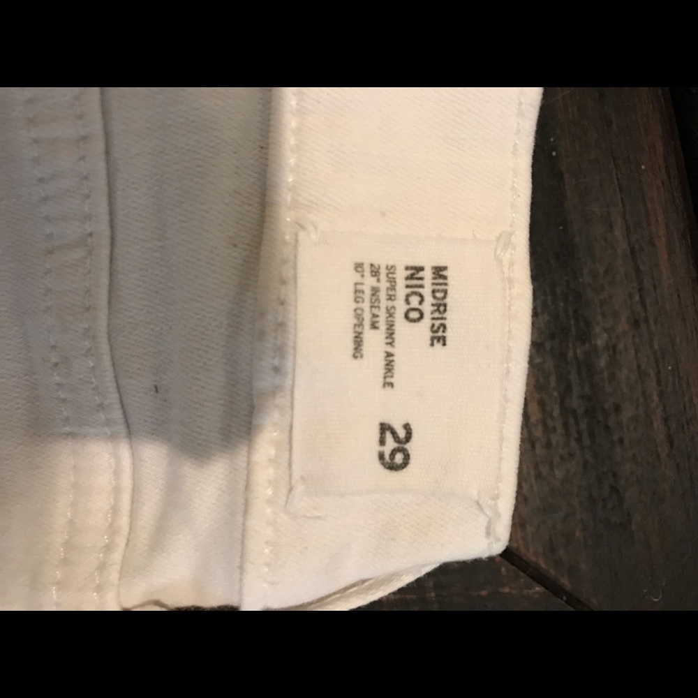 Hudson Midrise Nico White Denim